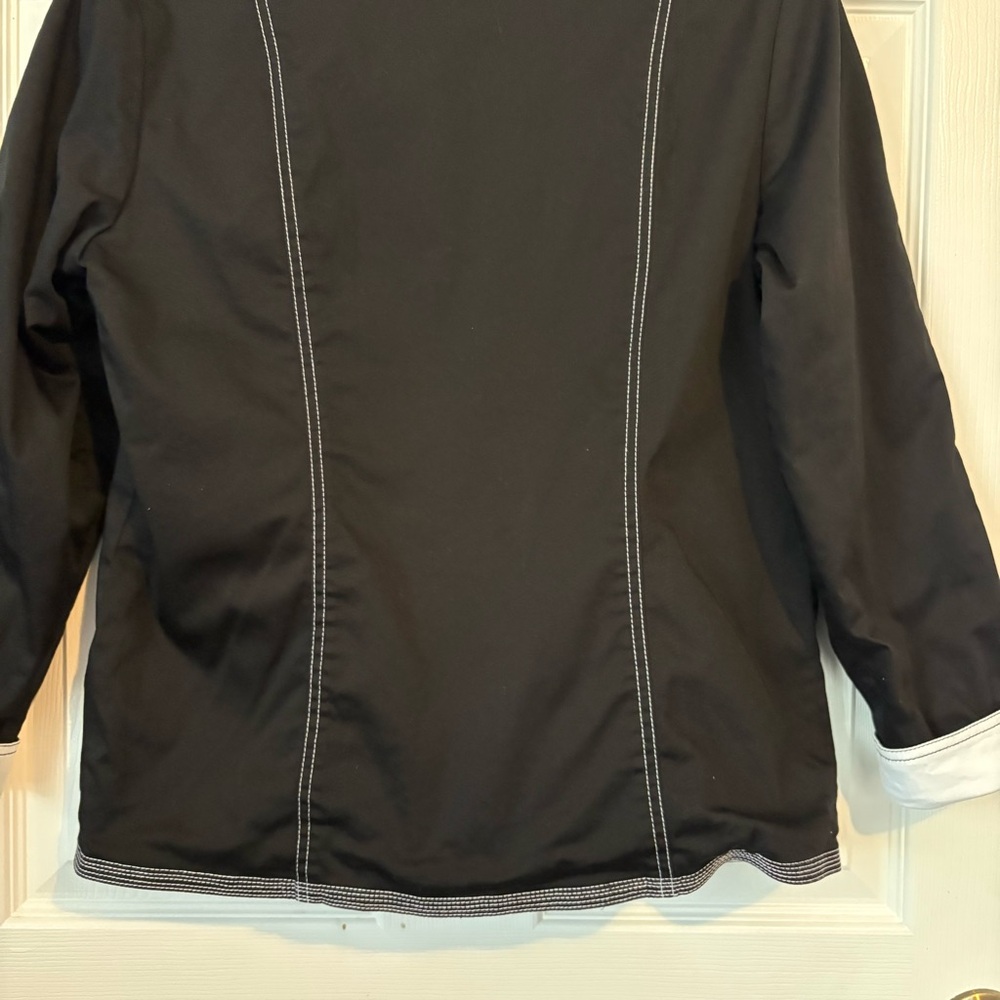 Reversible Black Jacket With White Stitching Wome… - image 7